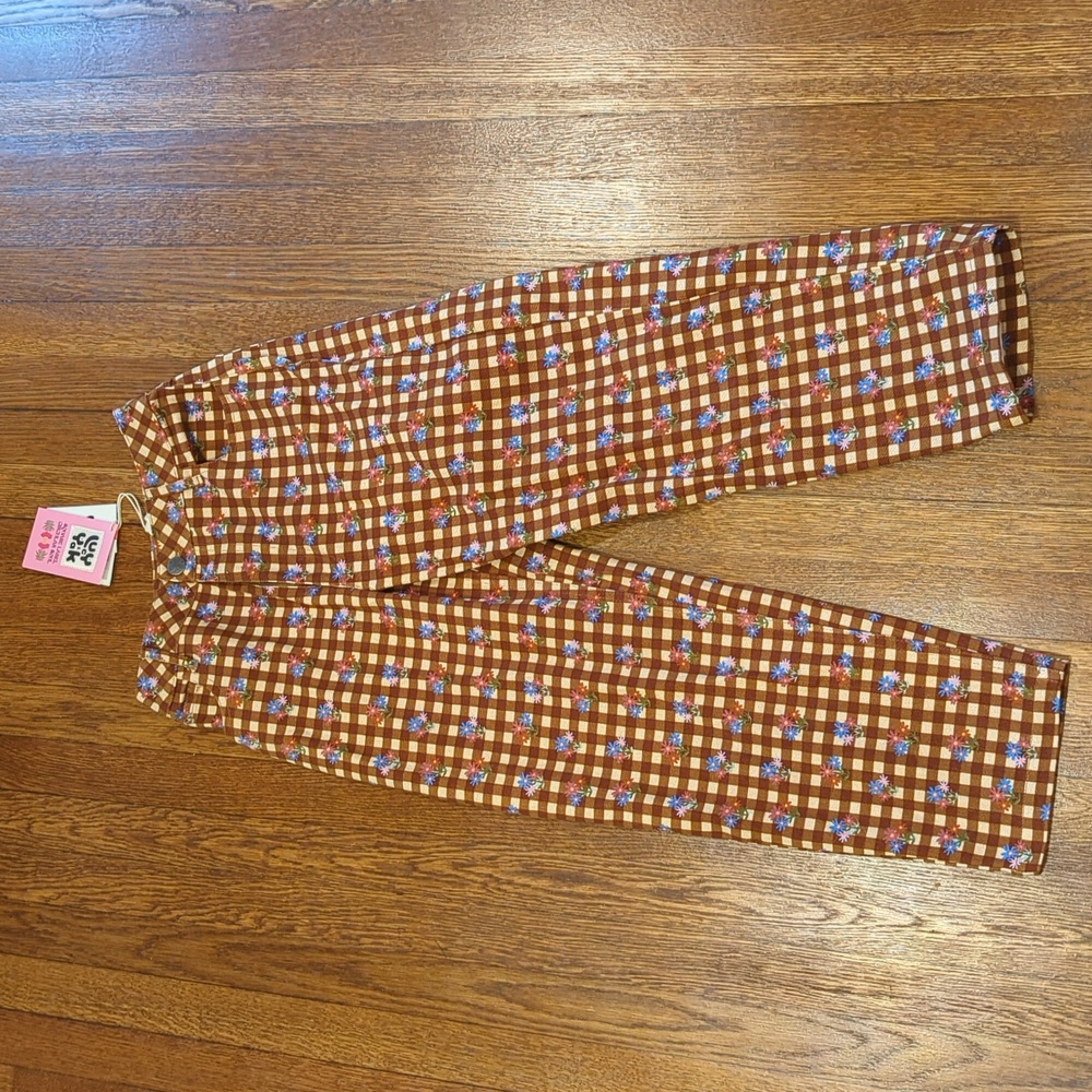 NWT Lucy & Yak Drew Straight Leg Twill Trousers in Meryl Print - Picture 3 of 14